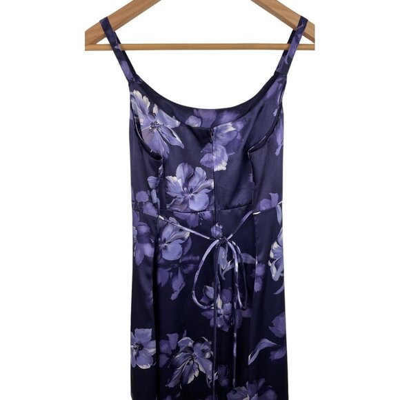 Jodi Michaels Purple Floral Slip Maxi Dress w/Matching Chiffon Jacket Size 9/10 - Picture 6 of 14